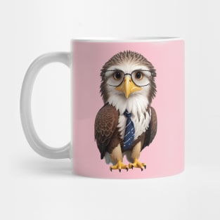 Nature, Cute Eagle With Spectacles And Cute Small Necktie Mug